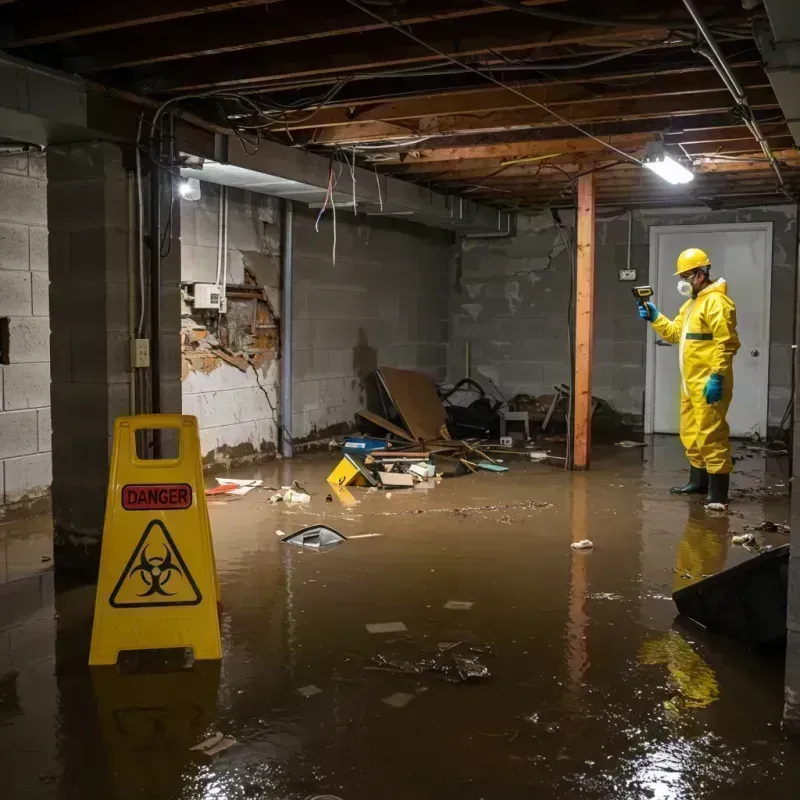 Flooded Basement Electrical Hazard in Booneville, KY Property